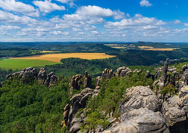 Schrammsteine Summer Landscape