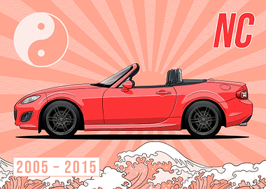 Mazda MX-5 NC Japanese Style Poster