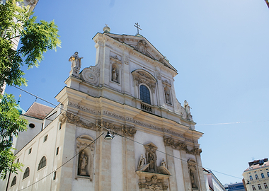 Historic Baroque Church Facade in Vienna