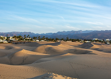 Maspalomas Sand Dunes at Sunset