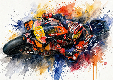 Maverick Vinales Motorcycle Racing Art