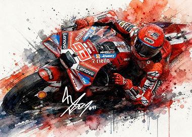 Marc Marquez Watercolor Art