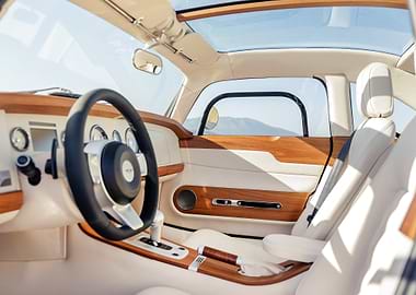 Luxury Car Interior with Wood Accents