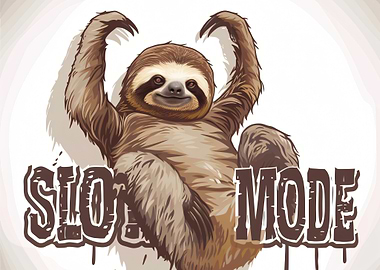 Slow Mode Sloth Illustration