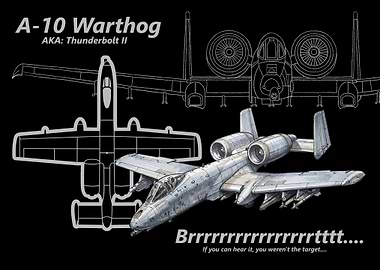 A-10 Warthog - Thunderbolt II - Technical Illustration