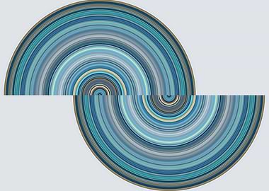 Abstract Blue Concentric Semicircle Pattern