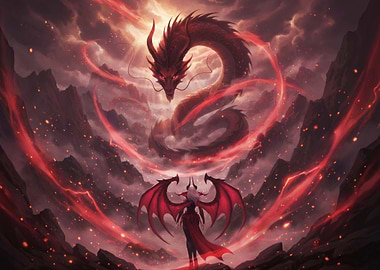 Demon Queen Facing Ancient Dragon