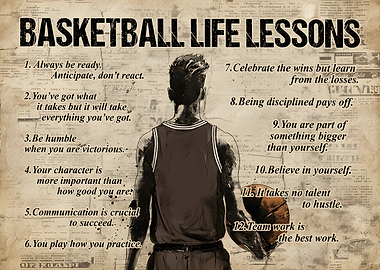 Basketball Life Lessons Motivational Poster