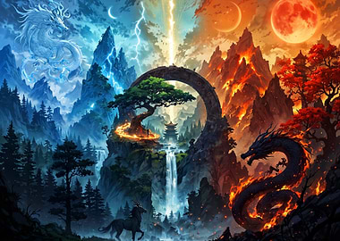 Duality of Fire and Ice Dragons