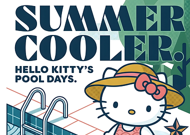 Hello Kitty Summer Pool Days Poster