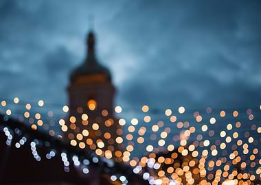 City Lights and Bell tower of St Sophia Cathedral (kyiv)
