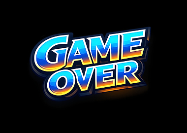Game Over Retro Gaming Text