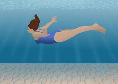 Woman Swimming Underwater