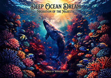 Deep Ocean Dream Whale Poster