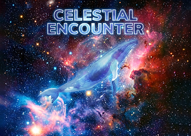 Celestial Encounter Space Whale Art