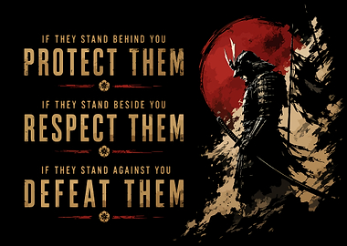 Samurai Warrior Inspirational Quote Poster