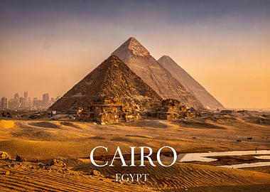 Pyramids of Giza at Sunset