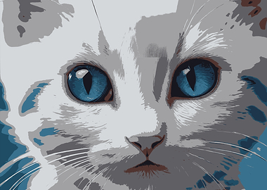 Stylized Close-up of a Cat