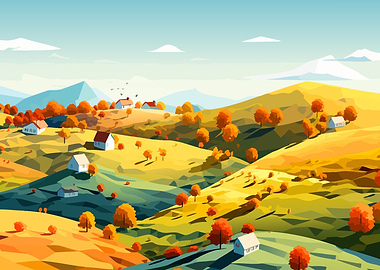 Low Poly Autumn Landscape