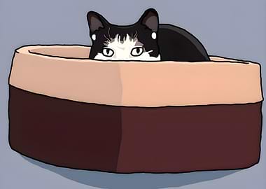 Cat Peeking Out of Bed