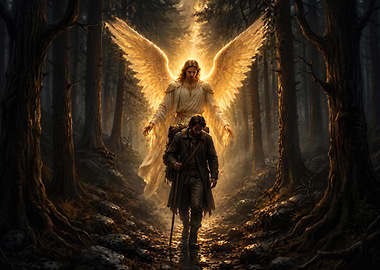 Guardian Angel Guiding a Traveler