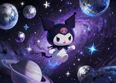 Kuromi Floating in Deep Space