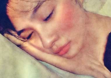 Close-up of a sleeping woman