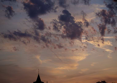 Sunset Sky Over Church Spire