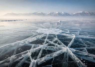 Cracked Ice on Lake Baikal