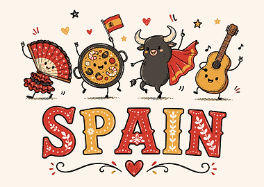 Cute Spanish Culture Illustration