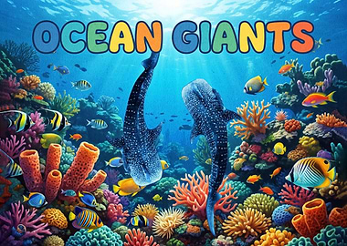 Ocean Giants Underwater Coral Reef Scene