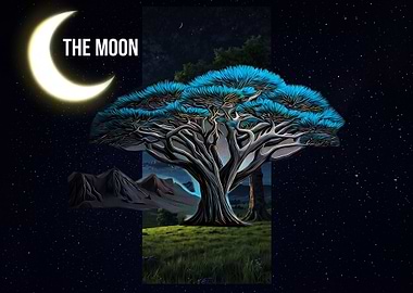 The Moon Surreal Tree Landscape