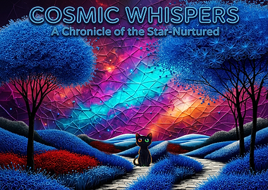 Cosmic Whispers Star-Nurtured Cat Landscape