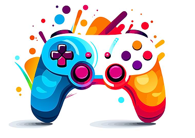 Colorful Abstract Gaming Controller Illustration