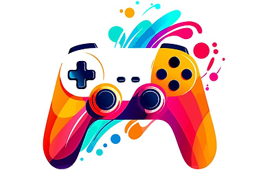 Colorful Abstract Gaming Controller Illustration