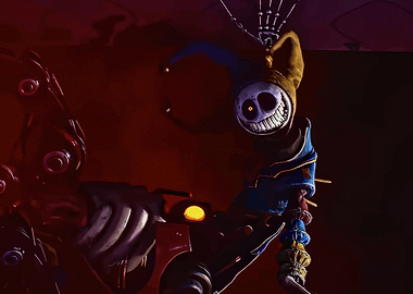 Creepy Jester Puppet Digital Art