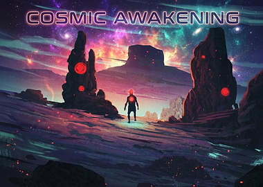 Cosmic Awakening Sci-Fi Landscape