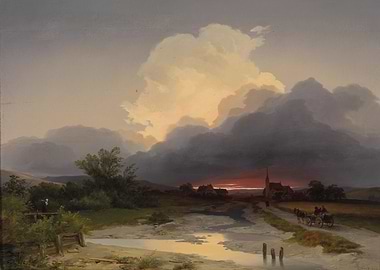 Dramatic Stormy Landscape Painting