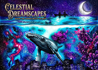 Celestial Dreamscapes Cosmic Whale Art