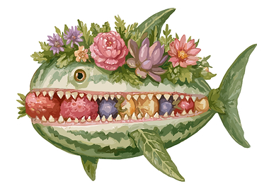 Watermelon Fish with Fruit Filling