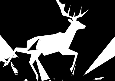 Minimalist Geometric Deer Silhouette