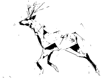 Abstract Geometric Running Deer Illustration