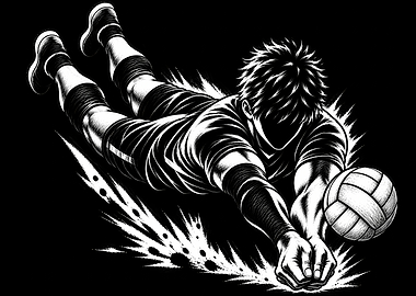 Volleyball Diving Save