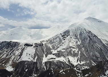 Snowed Caucasus mountains