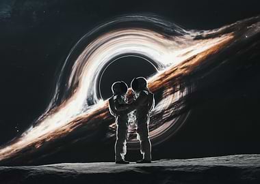 Astronauts Meeting Before a Black Hole