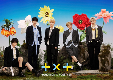 TXT Group Portrait with Giant Flowers