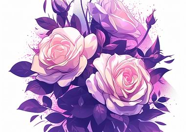 Elegant Purple and Pink Rose Bouquet