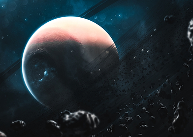 Saturn Planet in Deep Space