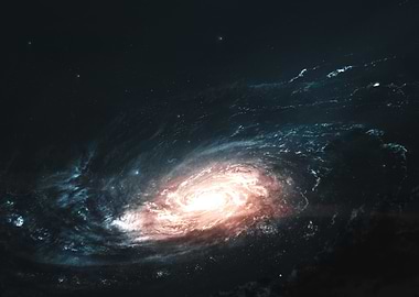 Glowing Spiral Galaxy in Deep Space