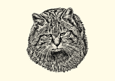 Detailed Sketch of a Wildcat